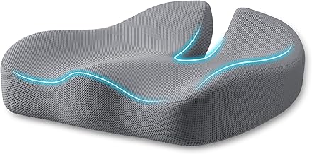 9villa Pro Coccyx Seat Cushion, Extra Large Memory Foam Cushion for Office Chair Cushions, Ergonomic Cushions Pad Pillow for Pressure Relief Sciatica & Pain Relief for Long Sitting (Grey)