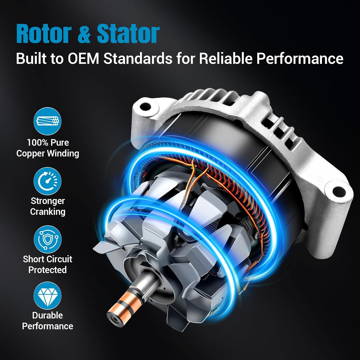 104210-1240 New Alternator Fit for Honda 3.5 3.5L Pilot 2012 2013 2014 2015, Fit for Odyssey 2011 2012 2013, Fit for Ridgeline 2012 2013 2014