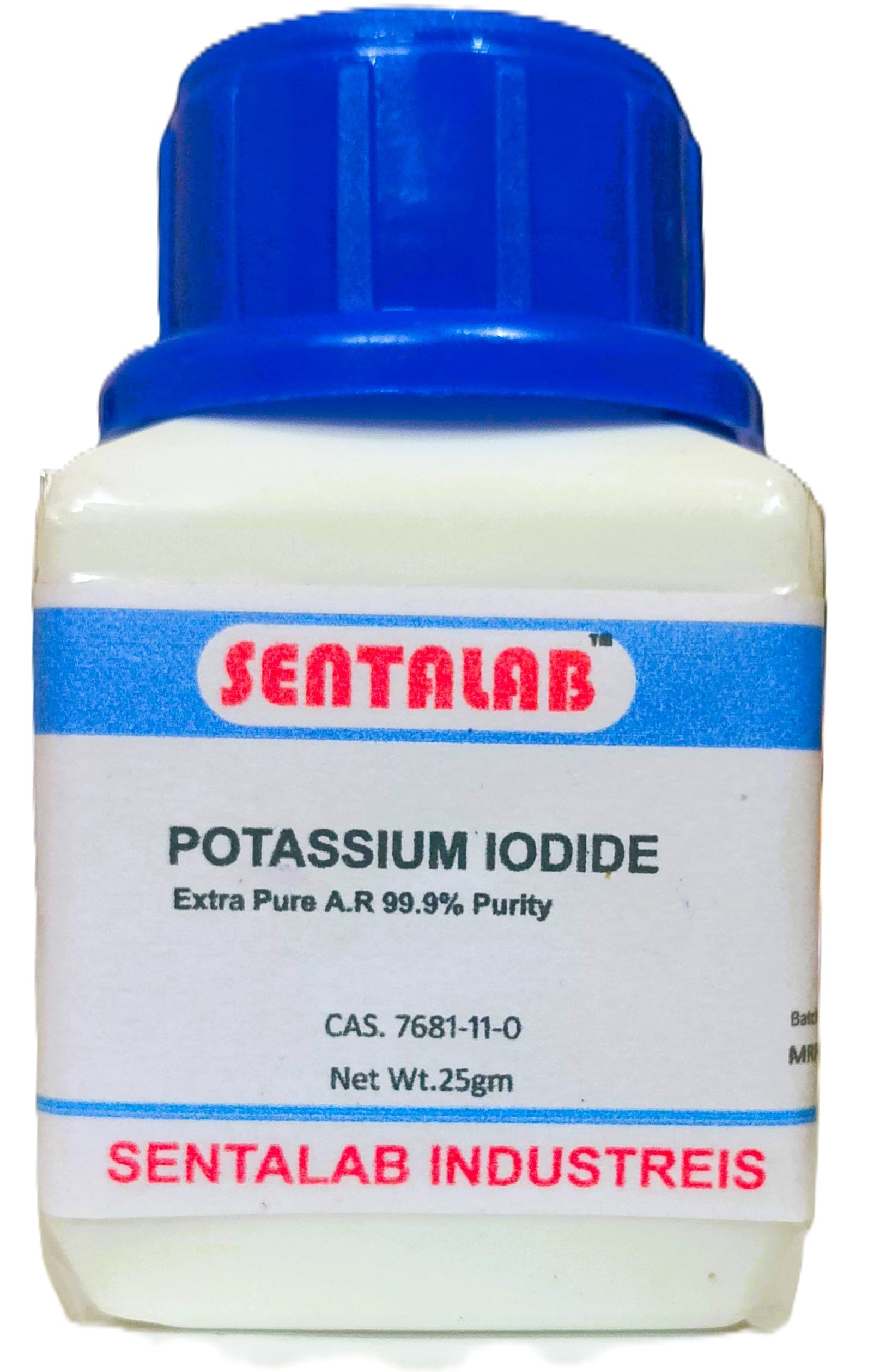SENTALAB Potassium Iodide extrapure 25GM ACS Grade, 99.8% Purity (CAS 7681-11-0), Molecular Formula KI, Shelf Life : 60 Months,Storage : Room Temperature, for laboratory work.-image-32