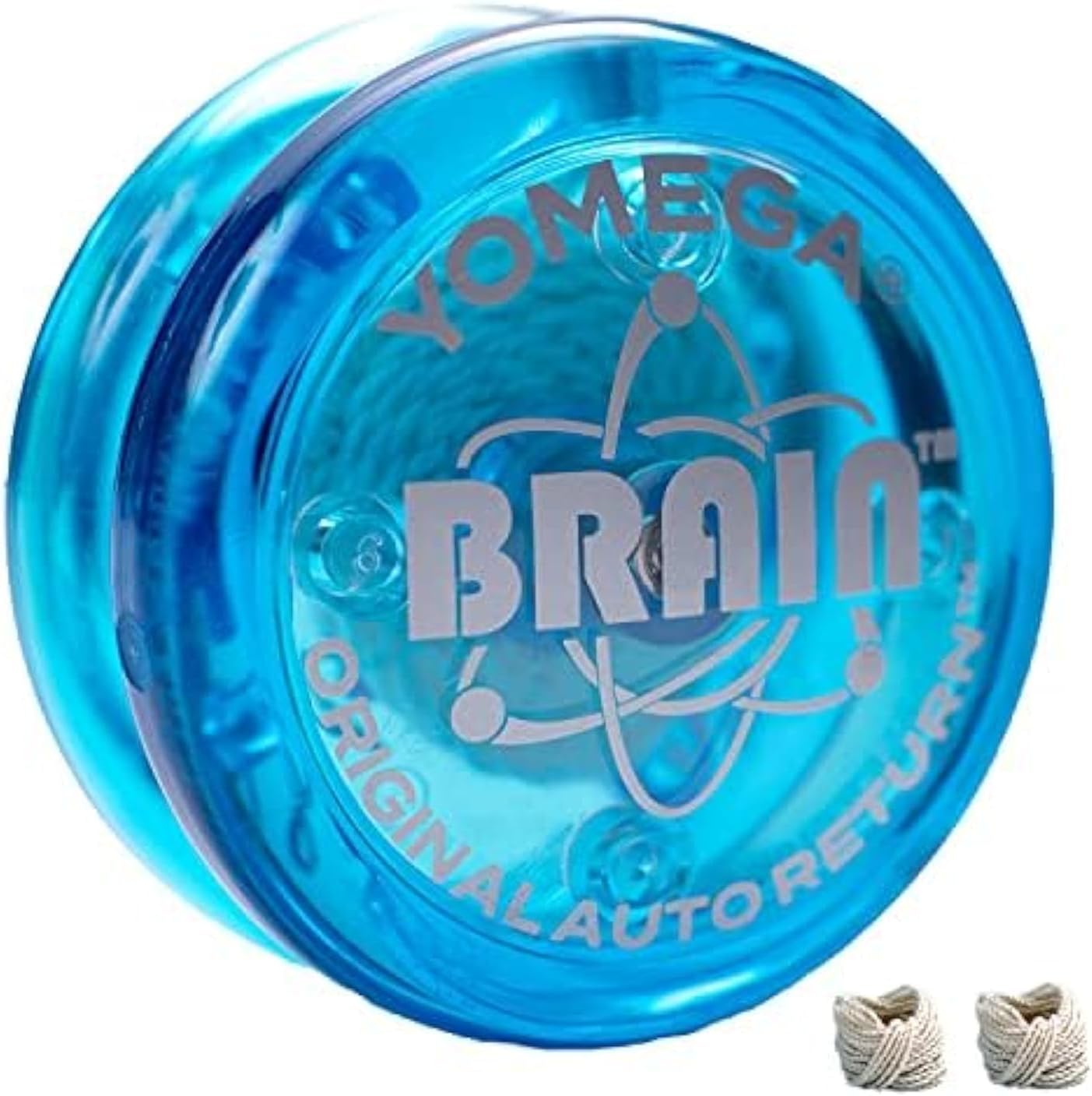 Yomega - The Original Yoyo with The Brain - Includes Auto Return Technology- Beginner Level One String Trick Yo Yo + Extra 2 Strings & 3 Month Warranty (Blue)