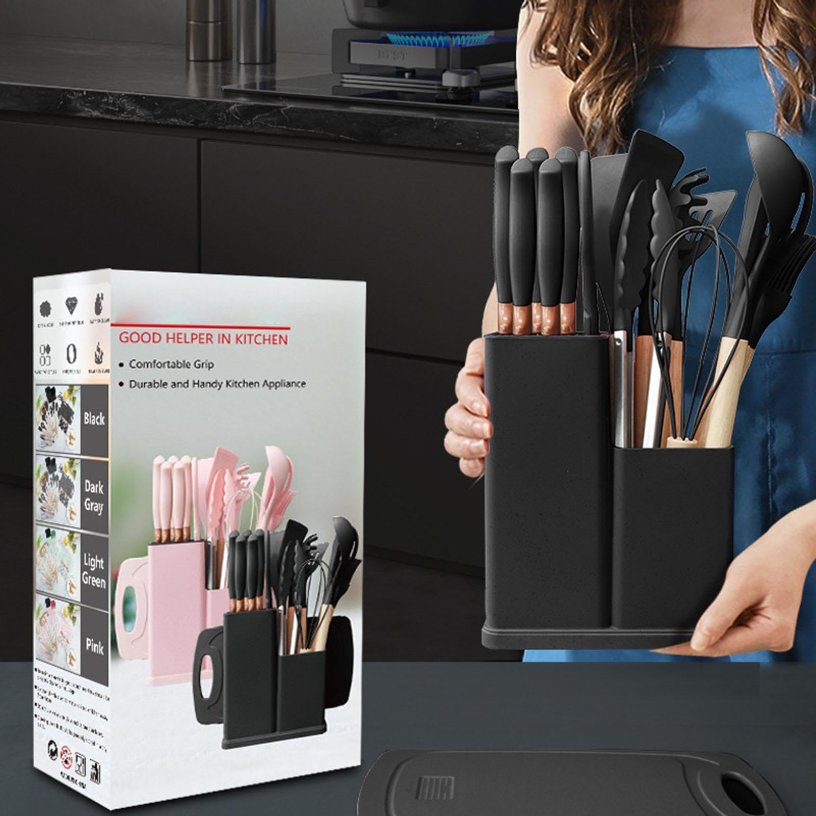 Küchenutensilien-Set 19-teiliges, antihaftbeschichtetes, sicheres, | Küchen-Kochutensilien-Set für Zuhause, Haus, Theke, Wohnung, Innenbereich, Arbeitsplatte, Haushalt