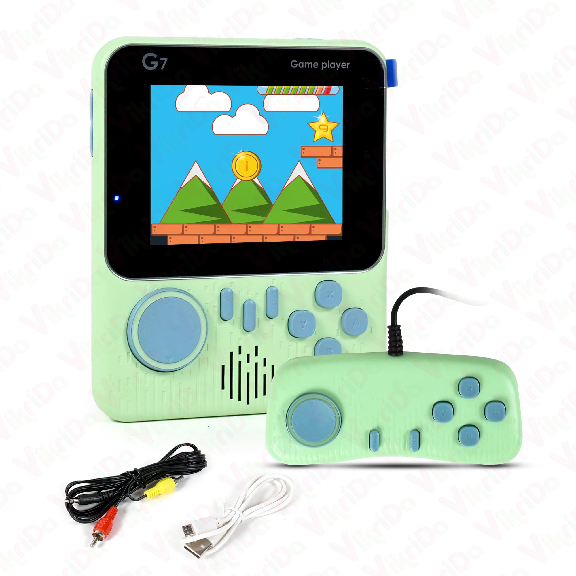 VikriDA G7 Retro 3.5-Inch LCD Color Screen Handheld Game with Gamepad Support Console Mini Ultra-Thin 666 Built-in Games Player Gift for Kids - Multicolor-image-11