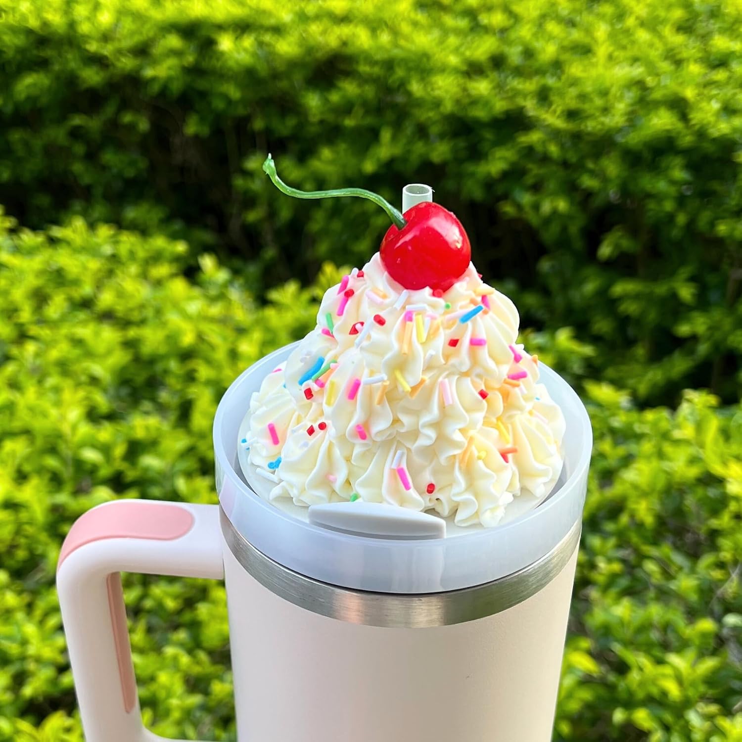 Whipped Stanley Topper, Ice Cream Charms for Stanley Cups Accessories with Silicone Straw Cover Cap for Tumblers,Compatible with Stanley Cup Lid Accessories Charms image 4
