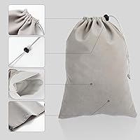 Vista 3 de MUOUM Juego de bolsas de juguetes de almacenamiento de doble cara (8 piezas en 3 tamaños), bolsas de microfibra con cordón, organizador de juguetes