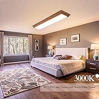 Vista 3 de FaithSail Lámpara LED de 4 pies, 48 LED de techo envolvente con 3000 K/4000 K/5000 K CCT seleccionable, luz LED de cocina de 4 pies con marco