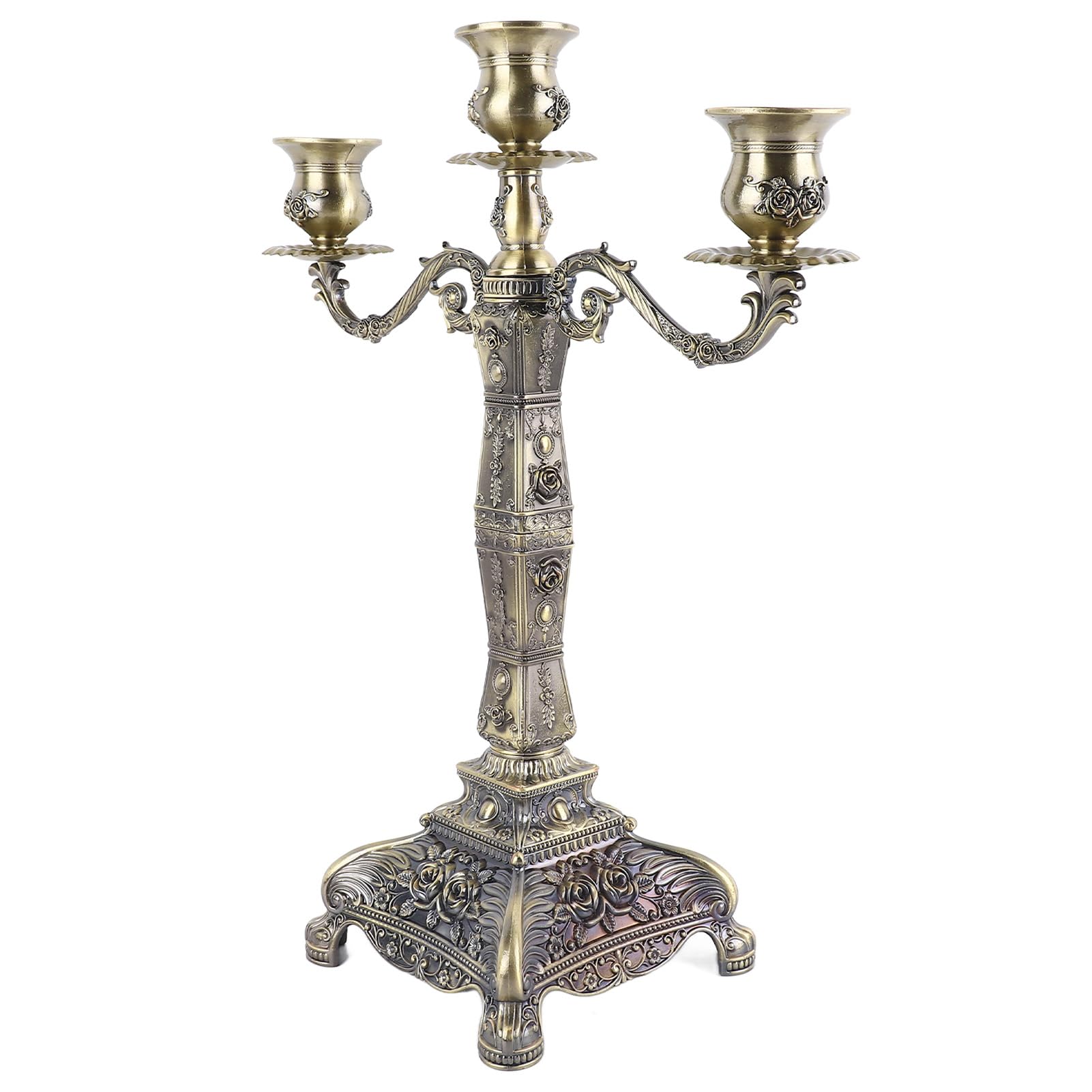 Dilwe Metall Kerzenhalter, Elegante Hochzeitsdekoration (Bronze Three