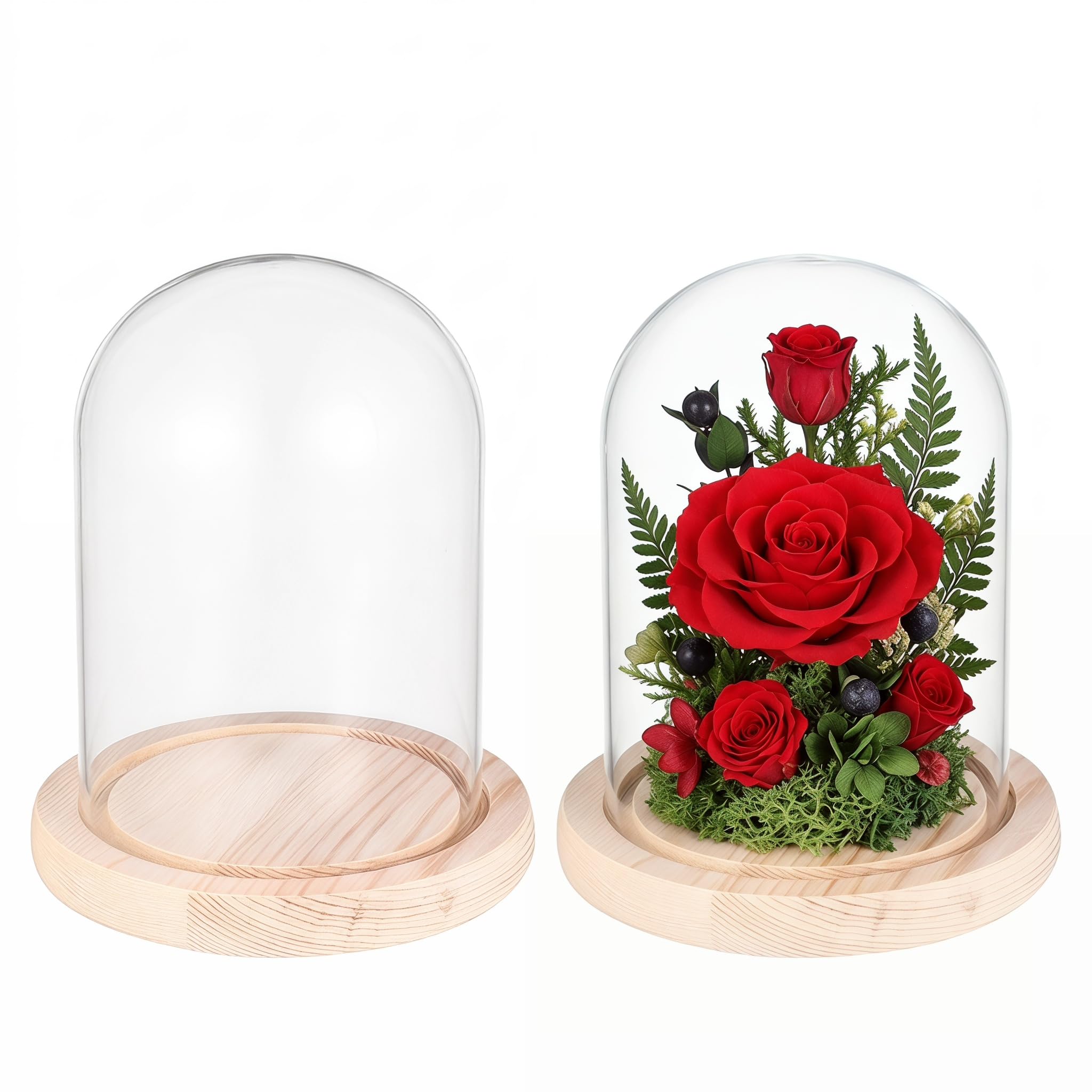 Cloche en verre pour mariage et décoration de table romantique de fête