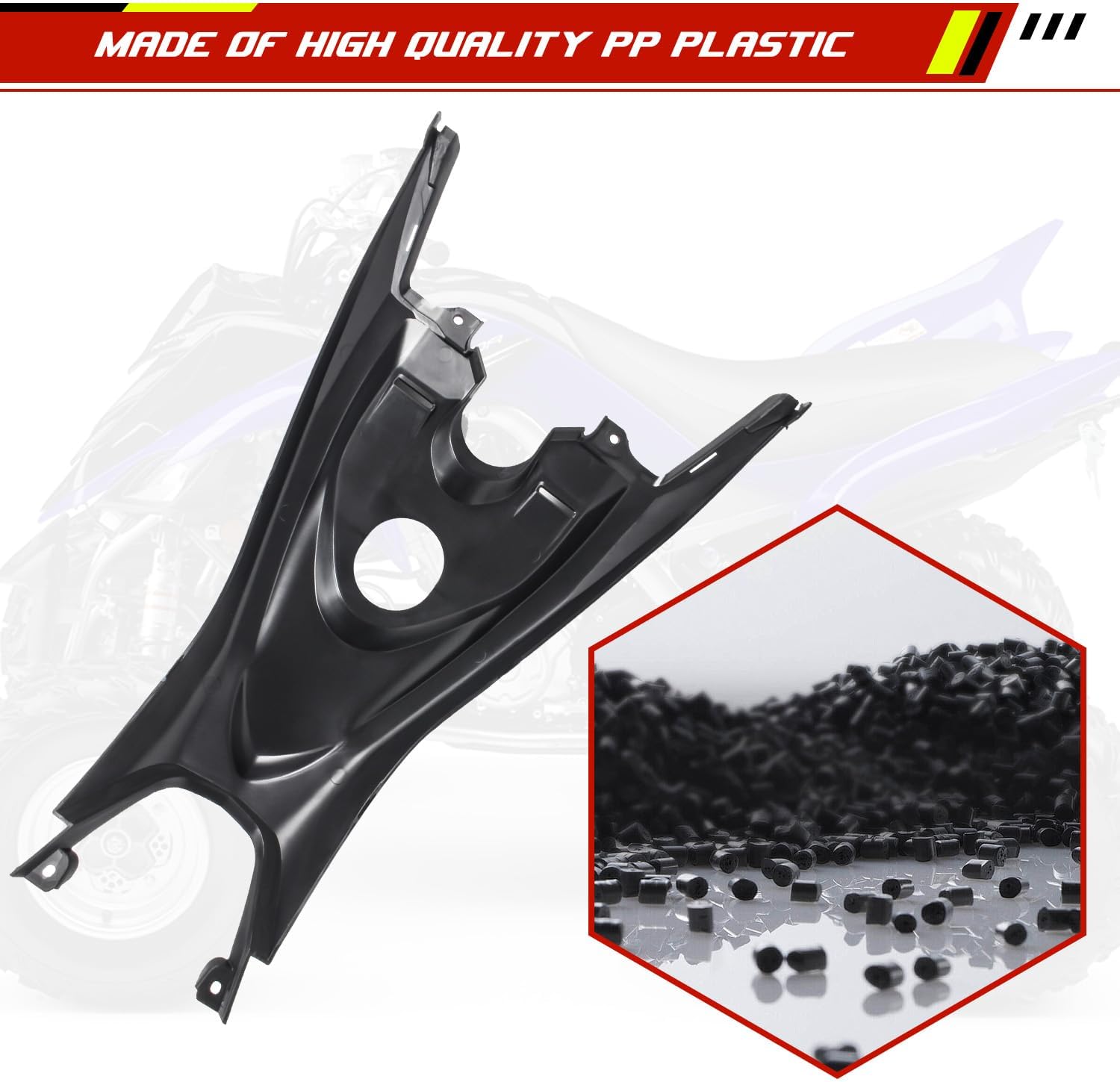Black Tank Cover Compatible with Yamaha Raptor 700 700R 2013-2025 Accessories, Plastic Tank Protector Gas Cover Replace 1PE-F171A-00-00