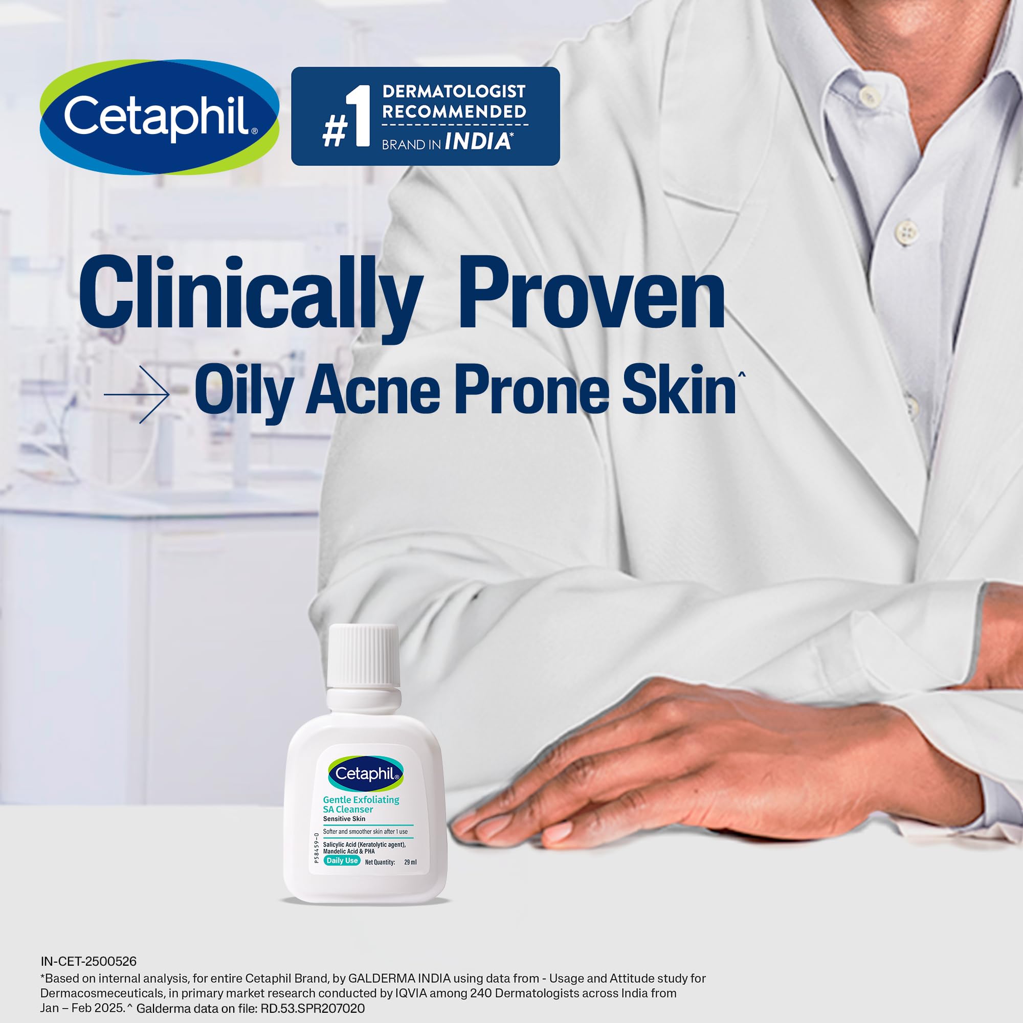 Cetaphil Gentle Exfoliating SA Cleanser 29ml | Daily Foaming Face Wash with Salicylic Acid, Mandelic Acid & Gluconolactone | Smooth, Even Skin | For Sensitive & Acne-Prone Skin 1