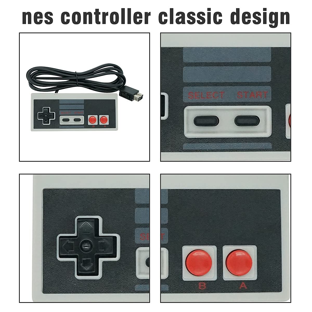 NES Controller for NES Classic Edition and Nintendo Classic Mini, Retro Controller 10 FT Extra Long Cable NES Classic Controllers(2 Pack)
