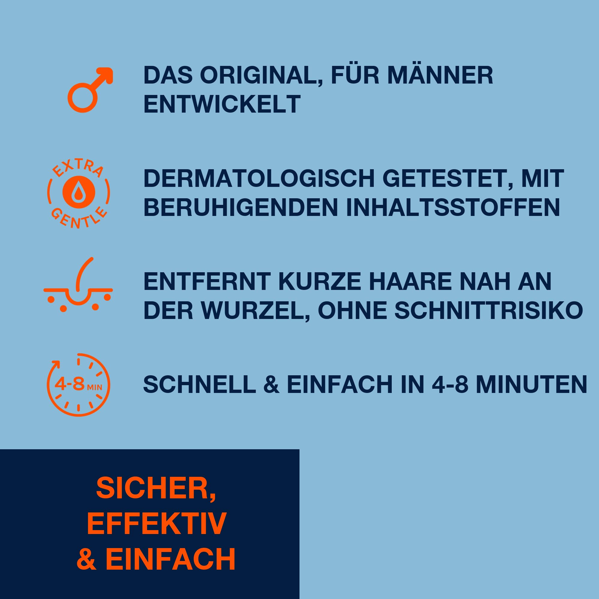 NO HAIR CREW Körper-Haarentfernungscreme für Männer 3x 200ml – Das Original | Für Brust, Rücken, Arme, Beine & Achseln. Entfernt Haare in nur 4–8 Minuten. Glatte Haut ohne Schnittgefahr und Rasierpickel.
