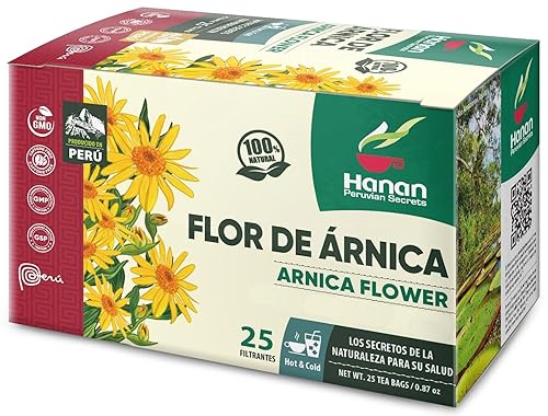 Miniatura 7 de Hanan Flor de Arnica 25 bolsas de té de hierbas de flor de árnica seca de Perú