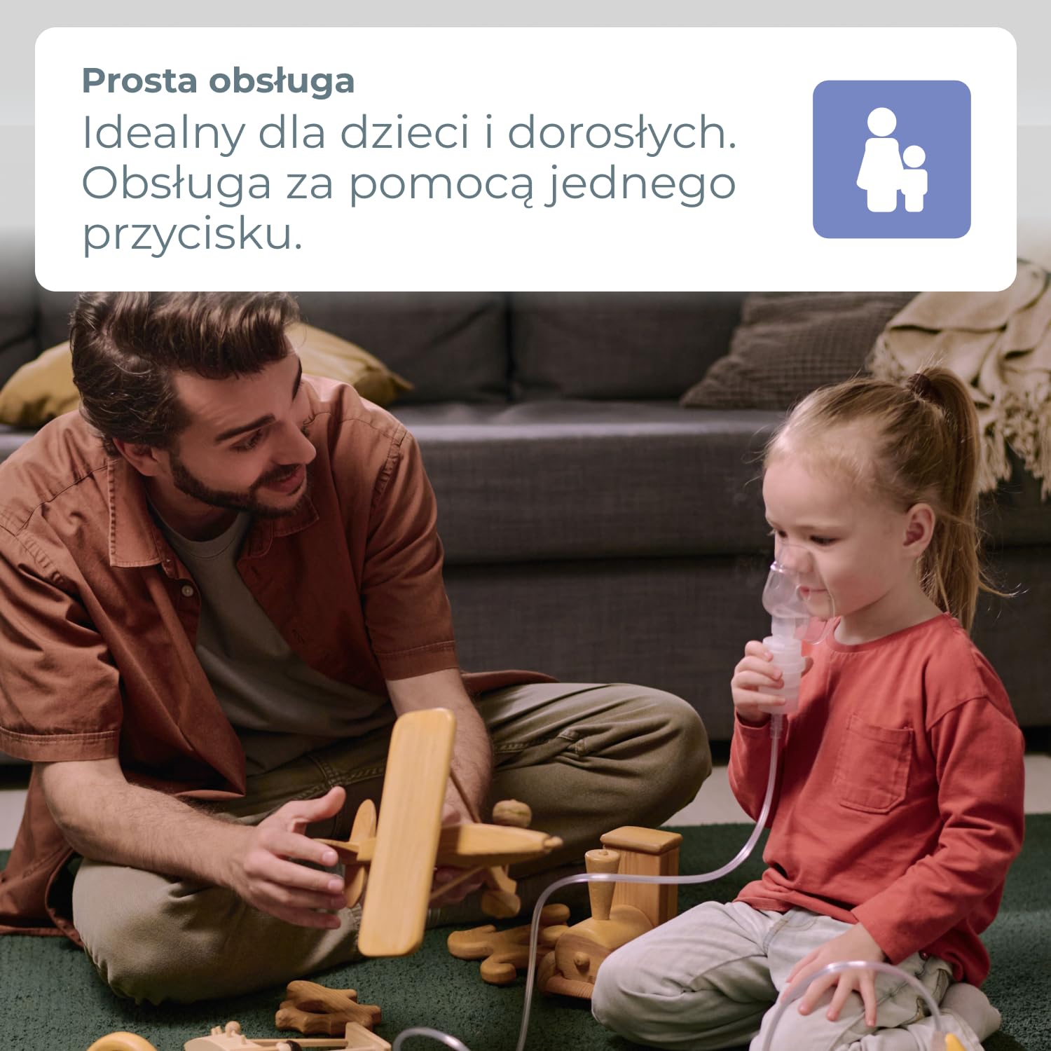 INHALATOR NEBULIZATOR TŁOKOWY B.WELL DLA DZIECI I DOROSŁYCH 3 MASKI