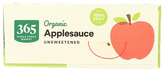365 by Whole Foods Market, Organic Unsweetened Applesauce Pouches, 3.2 Ounce (Pack of 12)