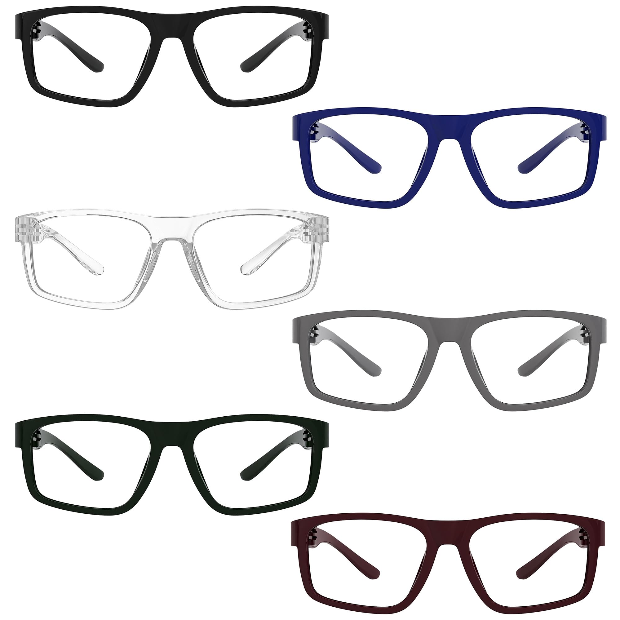 Eyekepper Reading Glasses Men 3.0, Readers for Men, 6 Pack Rectangular
