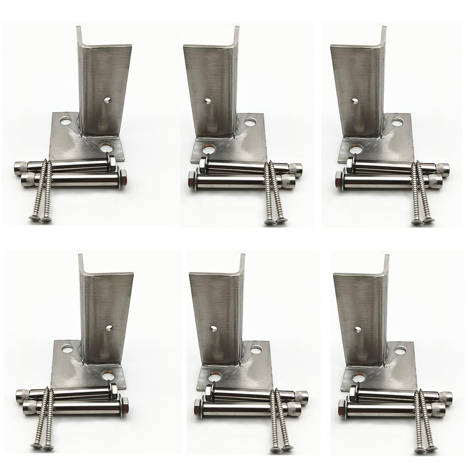Soporte Base de anclaje para poste madera 6 piezas de anclaje para postes de terraza de 4 × 4 cm, soportes de poste ajustables, base de soporte para columnas de madera, pilar de buzón, cerca de sujeci
