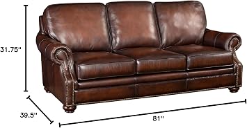 Hooker Furniture Seven Seas Leather Sofa in Sedona Chateau
