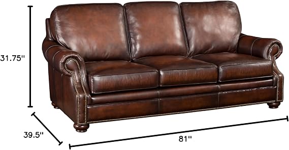 Hooker Furniture Seven Seas Leather Sofa in Sedona Chateau