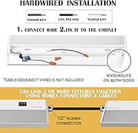 Vista 6 de Ansen Iluminación LED empotrada bajo gabinete, 18 pulgadas 15W luz LED para cocina/closet, 998.4lm, CRI>92, R9>90, regulable, 3 temperaturas