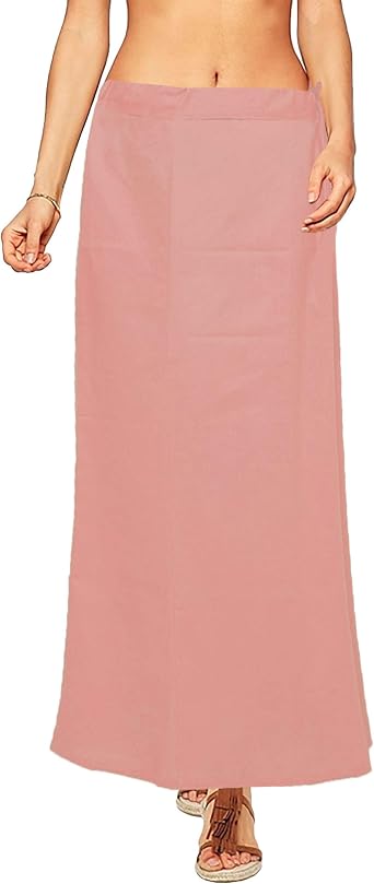 Underskirt Cotton Petticoat Womens Inskirt Saree Indian Inner Wear Free Size Peach