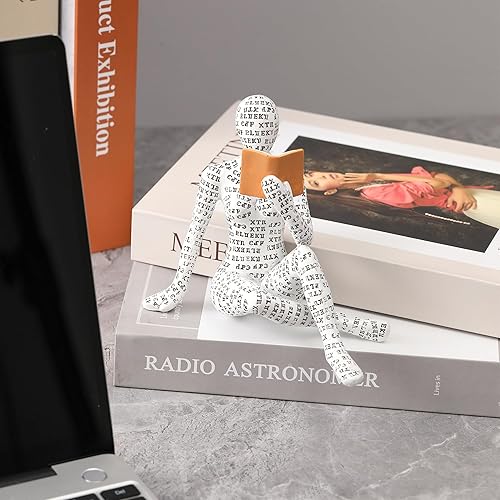 Vista 52 de GRAPMKTG Decoración para el hogar, lectura de pulpa, estatua de pensador, escultura estética, decoración de habitación, decoración abstracta moderna