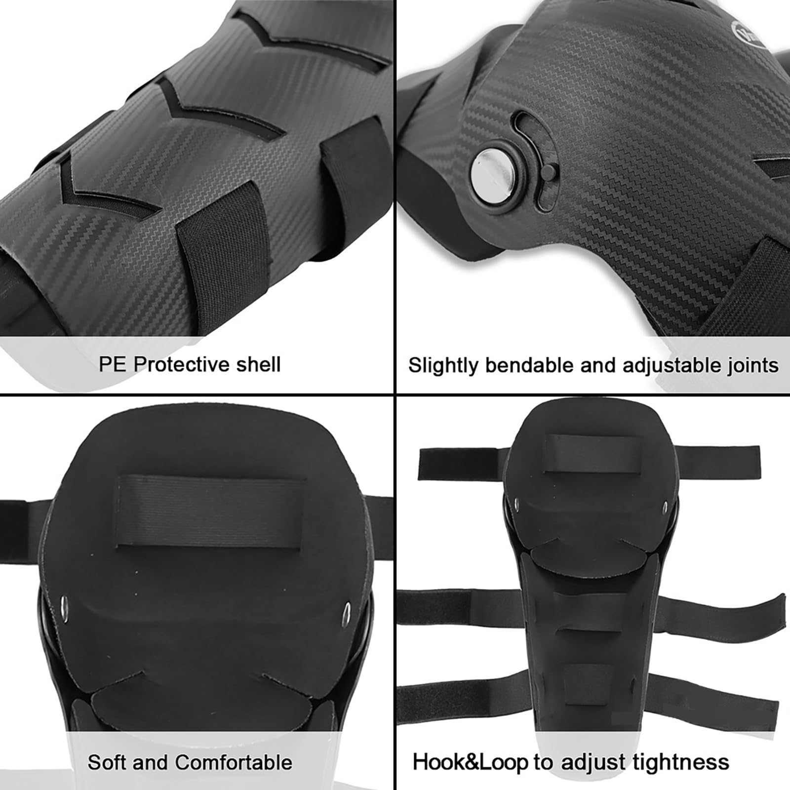 ARMAAN Protezioni Articolari Moto - Ginocchia E Gomiti Er Guida Strada Fuoristrada Gusci Flessibili In PE Fodera Morbida Chiusura Elastica Design Leggero Per L'uso Quotidiano