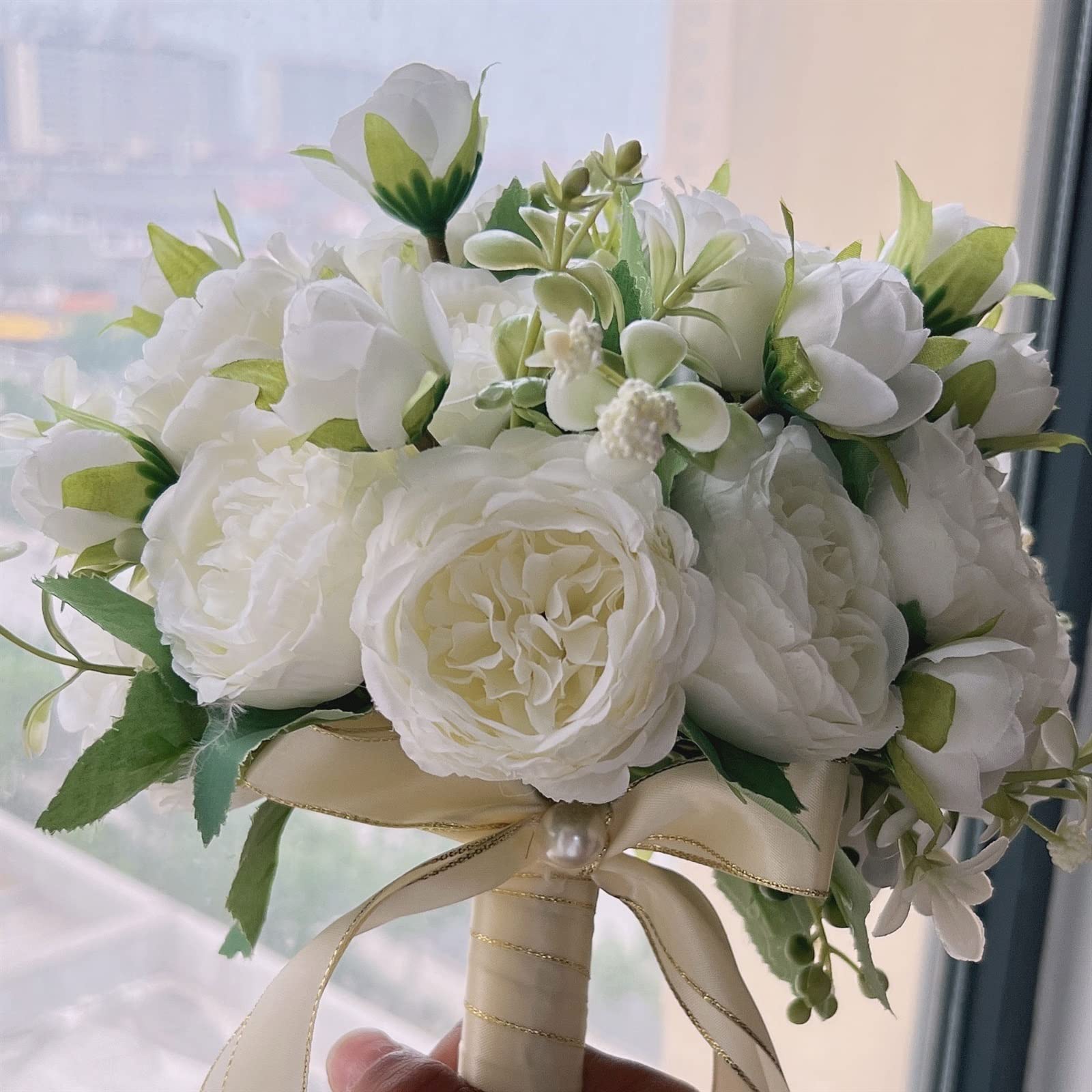 Fiori Artificiali, squisita Simulazione di Bouquet da Sposa Misto, Finta Decorazione per Interni, Seta