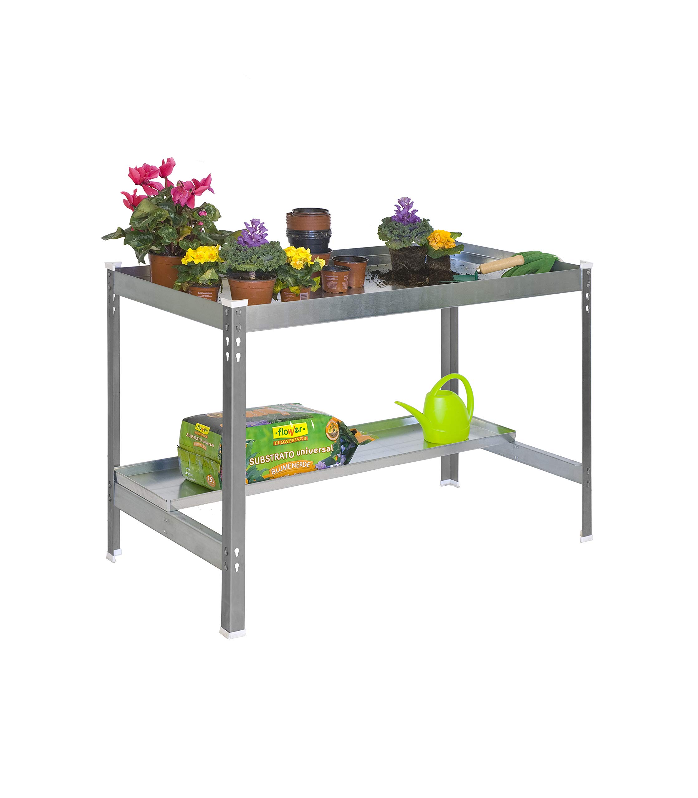 Simon Rack Table de rempotage 840x900x600 mm, Gris/Galvanisé - Simongarden