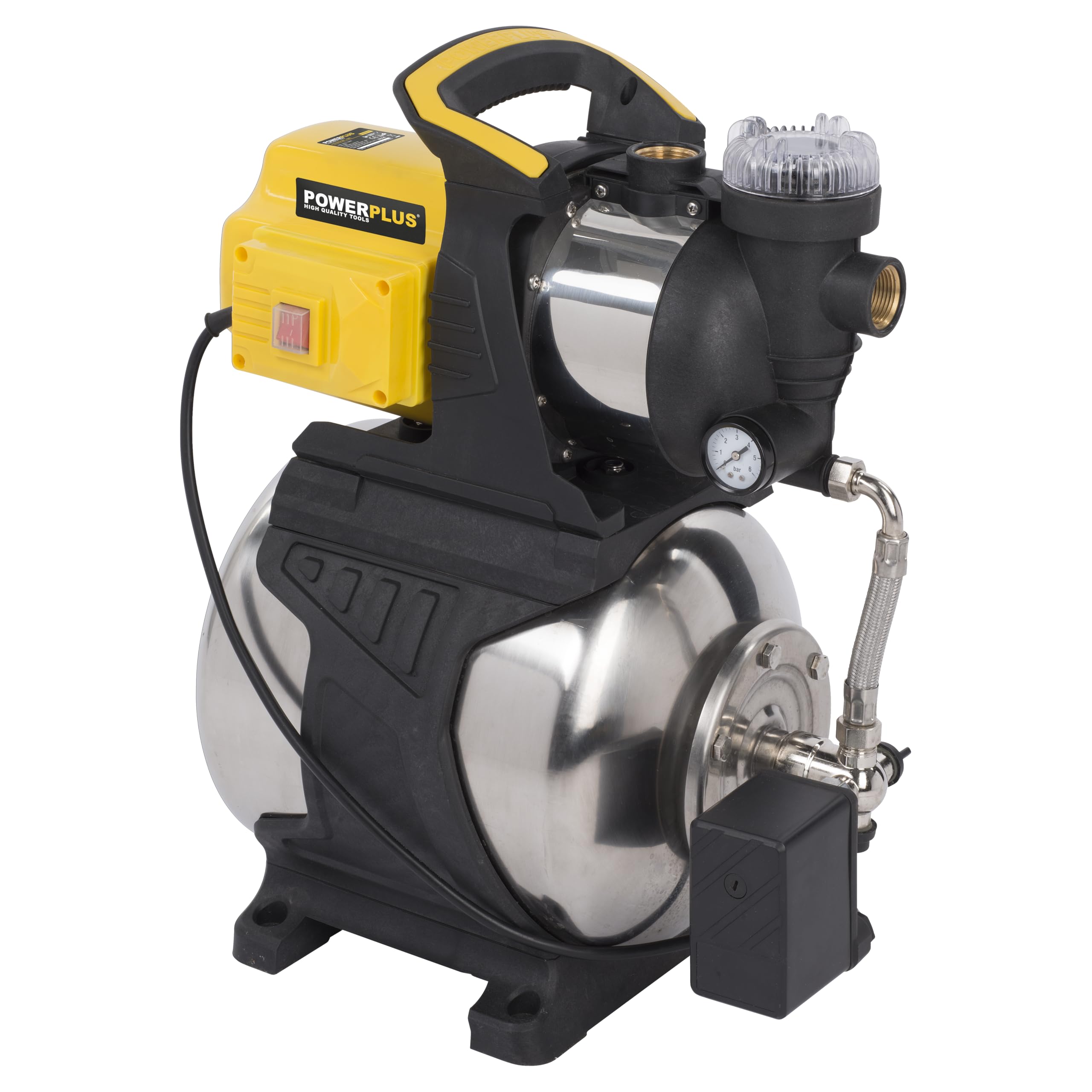 POWERPLUS POWXG9576 - Bomba de presión 1200w 19l inox