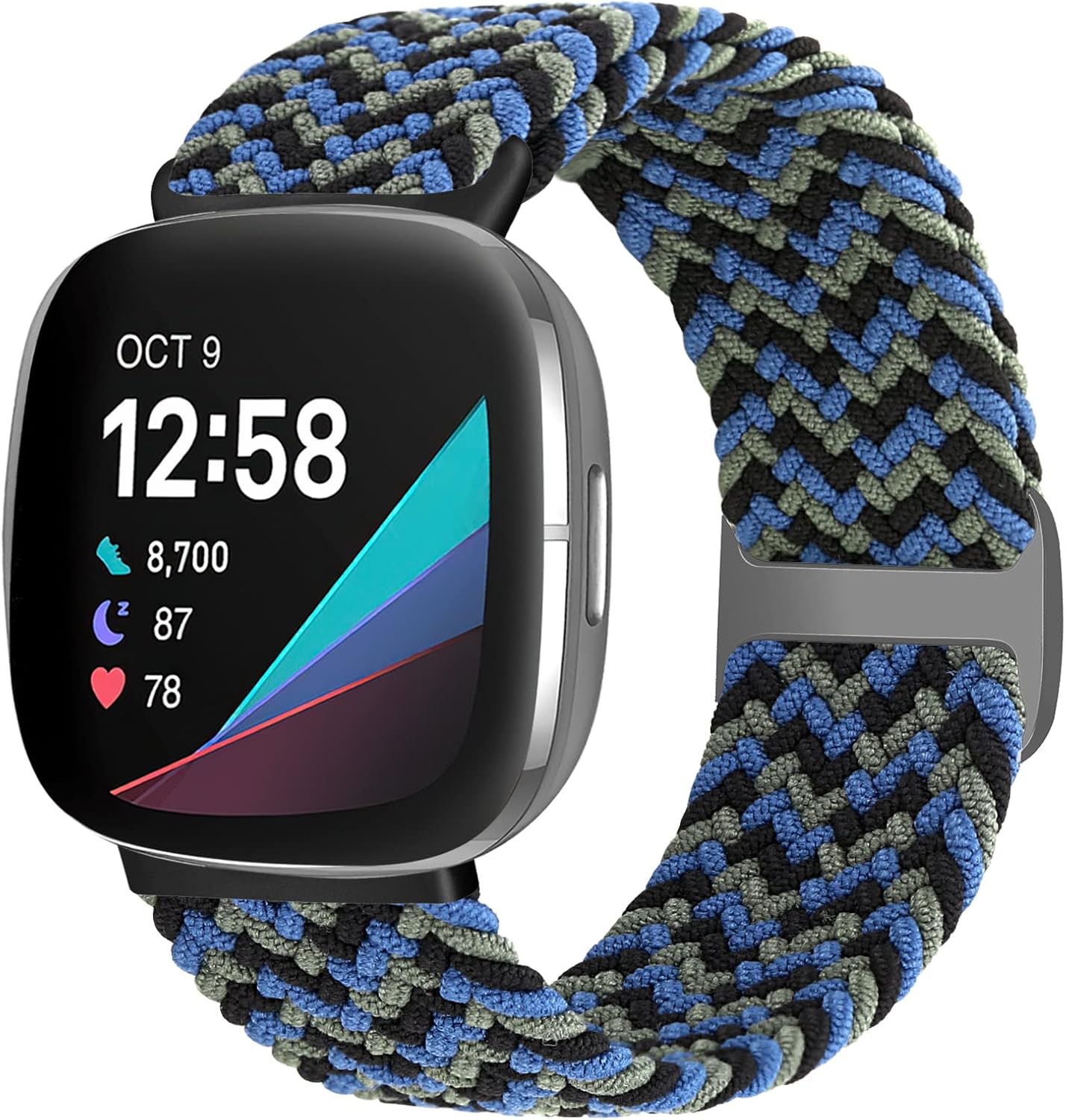 enkic Geflochtenes Solo Loop Armband Kompatibel mit Fitbit Versa 3