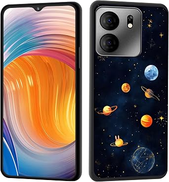 for Blu View 5 B160V Case,Slim Anti-Scratch Shock Absorbent Silicone Protective Case Cover for Blu View 5 B160V,Cute Space Planets and Moon