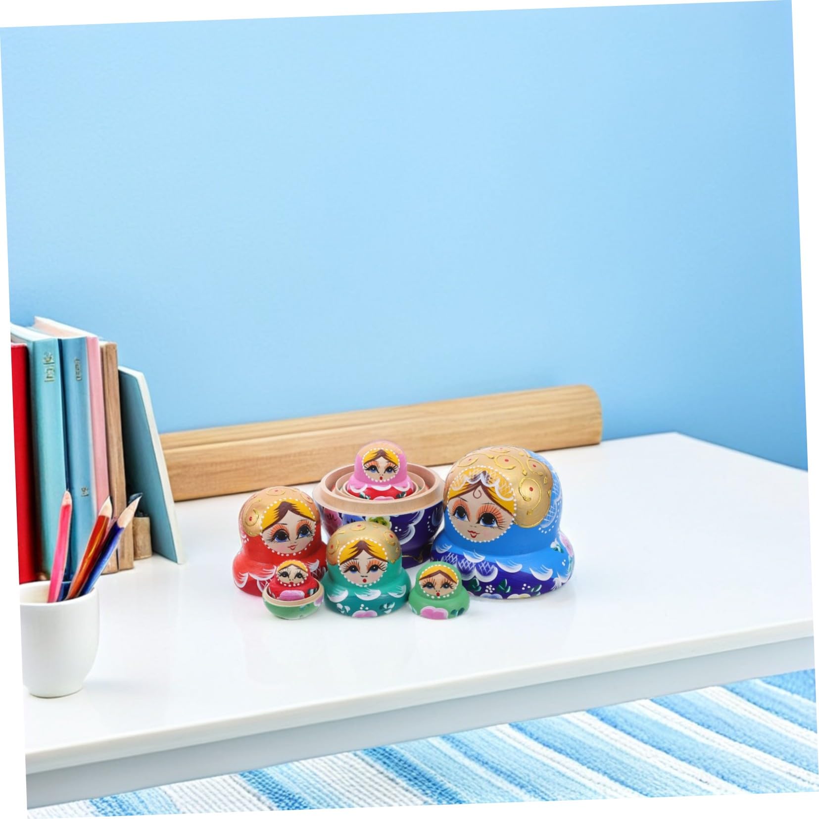 TOYANDONA Poupées Gigognes en Bois Traditionnelles à Empiler Décoratives pour Collectionneurs