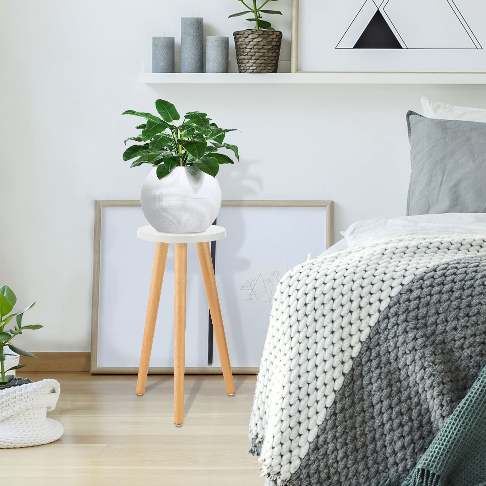 Support Pour Plantes D'intérieur, Table D'appoint Pour Pot De Fleurs, Petite Table D'appoint Ronde En Bois, Support De Plantes D'intérieur Pour Pots De Fleurs, Décoration D'intérieur Moderne (A2