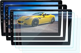 9" Android Car Screen Protector Bundle 5-Pack HD Tempered Glass + Matte Anti-Fingerprint + Blue Light Blocking + Flexible TPU Film for Podo-fo Teyes CC3/CC2L/Spro/X1 Plus & CarPlay Double Din