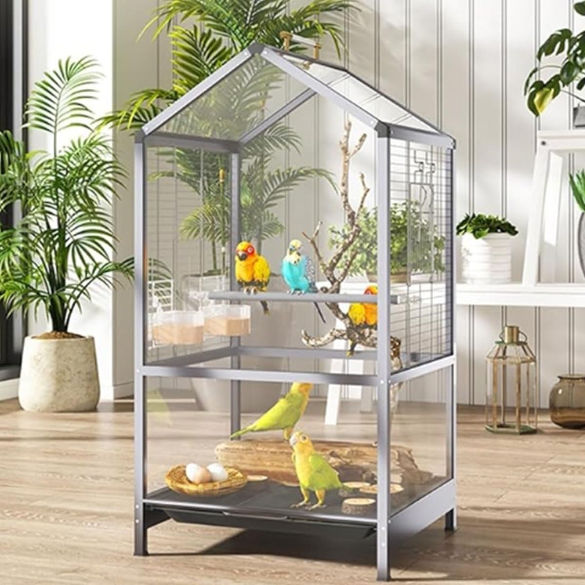 SANKO ケージ　大型インコ クリアアクリル鳥かご 複数飼い大型インコ ケージ セキセイ