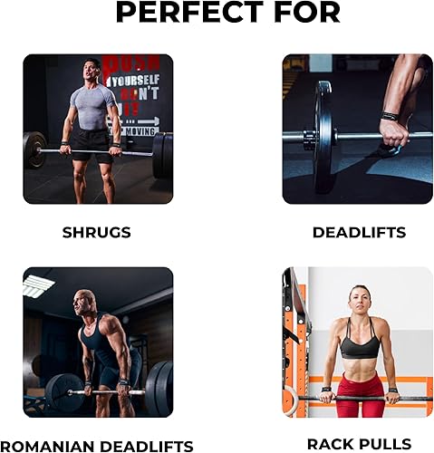 Miniatura 7 de Lifting Straps for Weightlifting, Bodybuilding, Powerlifting, Strength Training, & Deadlifts - Padded Neoprene 21 inch Cotton Lifting Wrist Straps,