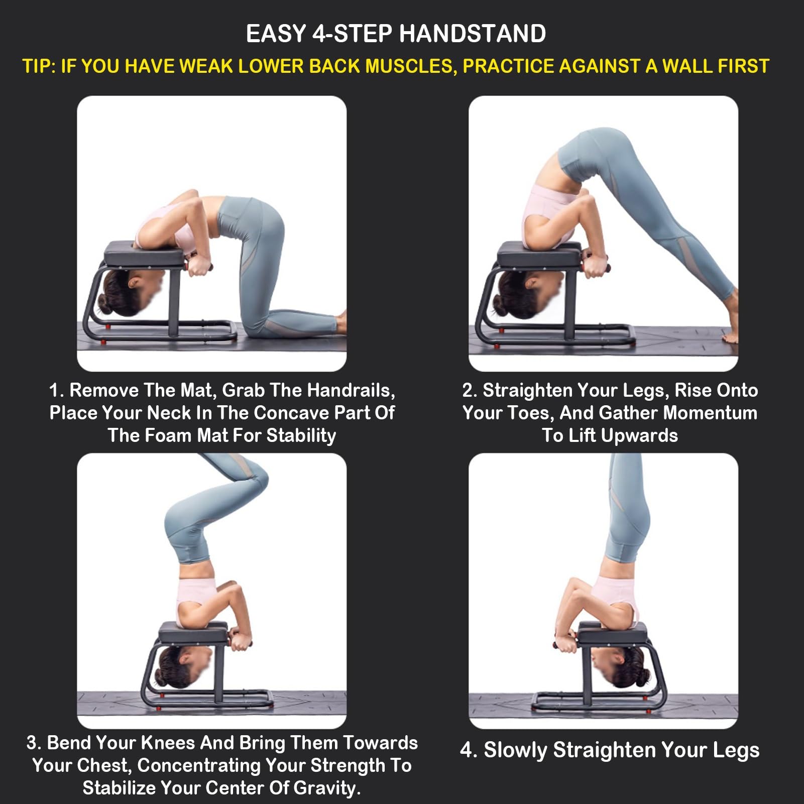 Sedia For Inversione For Yoga, Sgabello For Verticale Sulla Testa For Trainer For Piedi, Panca For Verticale For Yoga, Sgabello A Forma Di U Con Maniglie