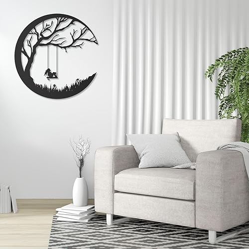 Miniatura 4 de fayholy Arte de pared de metal de luna, decoración de pared bohemia, luna bohemia, arte retro, decoración de pared de sala de estar, arte de pared