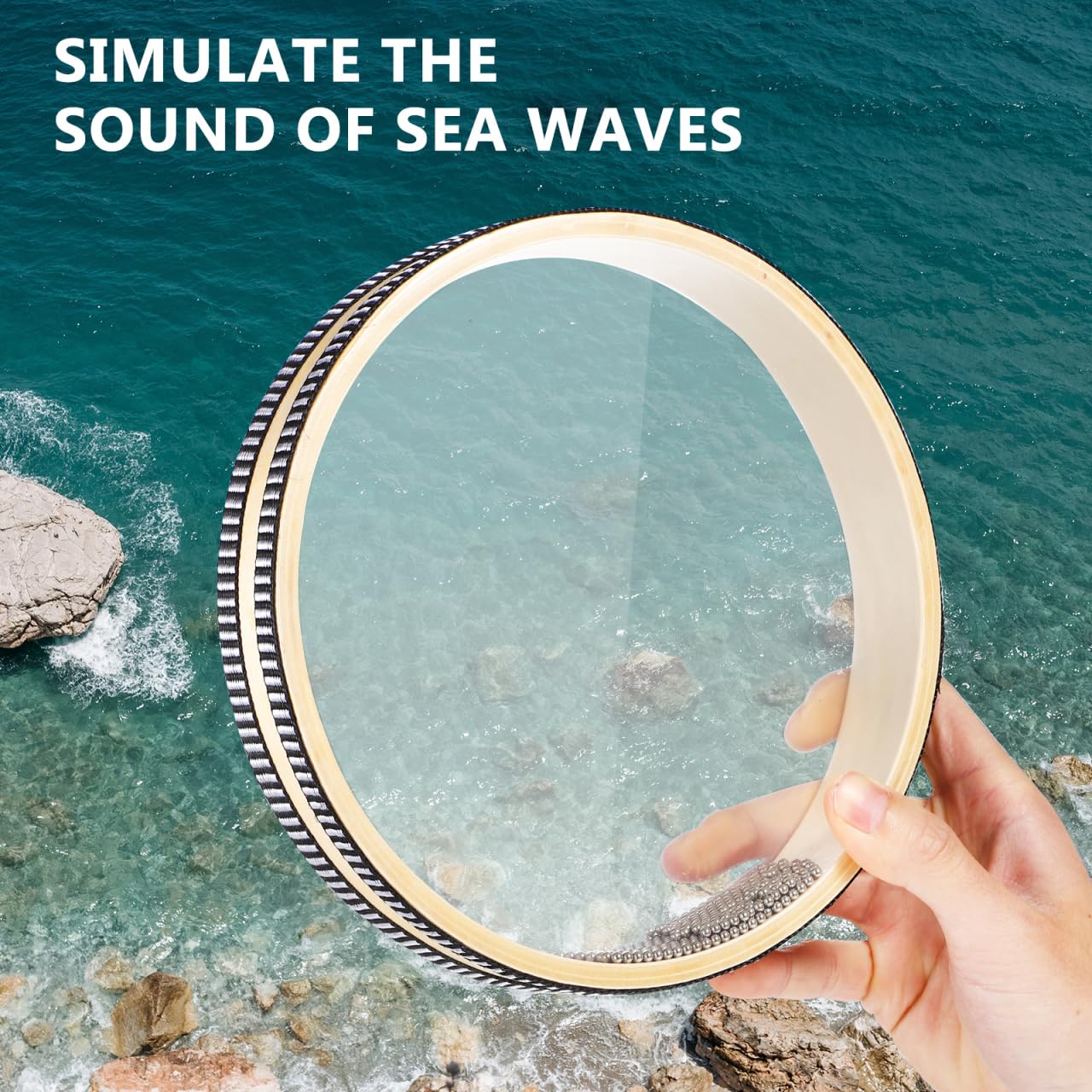 ERINGOGO 2 pezzi di perle ondulate a mano, onde del mare, suono sonoro, strumento musicale per bambini, adulti