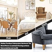 Vista 5 de Yelanon Almohadillas Antideslizantes para Muebles - 32 piezas de 1.5" Agarraderas para Muebles para Pisos de Madera Dura, Antideslizantes para Patas