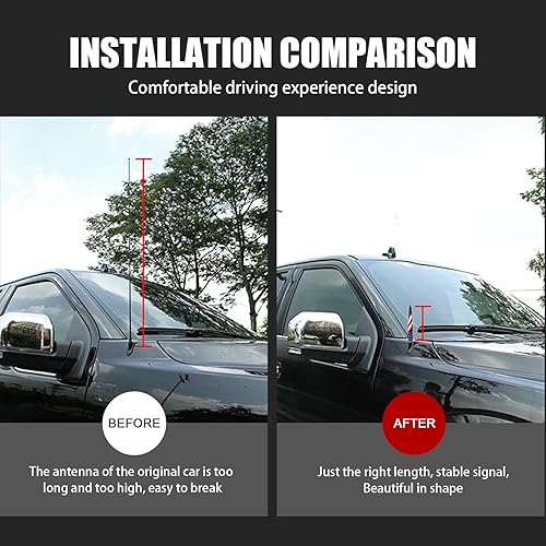 Vista 4 de Ajxn 1 PC Antena de Bala para Carro Camión Diseño de Bandera Americana Compatible con F150 F250 F350 Super Chevrolet Duty Raptor Dodge Ram 1500 2500