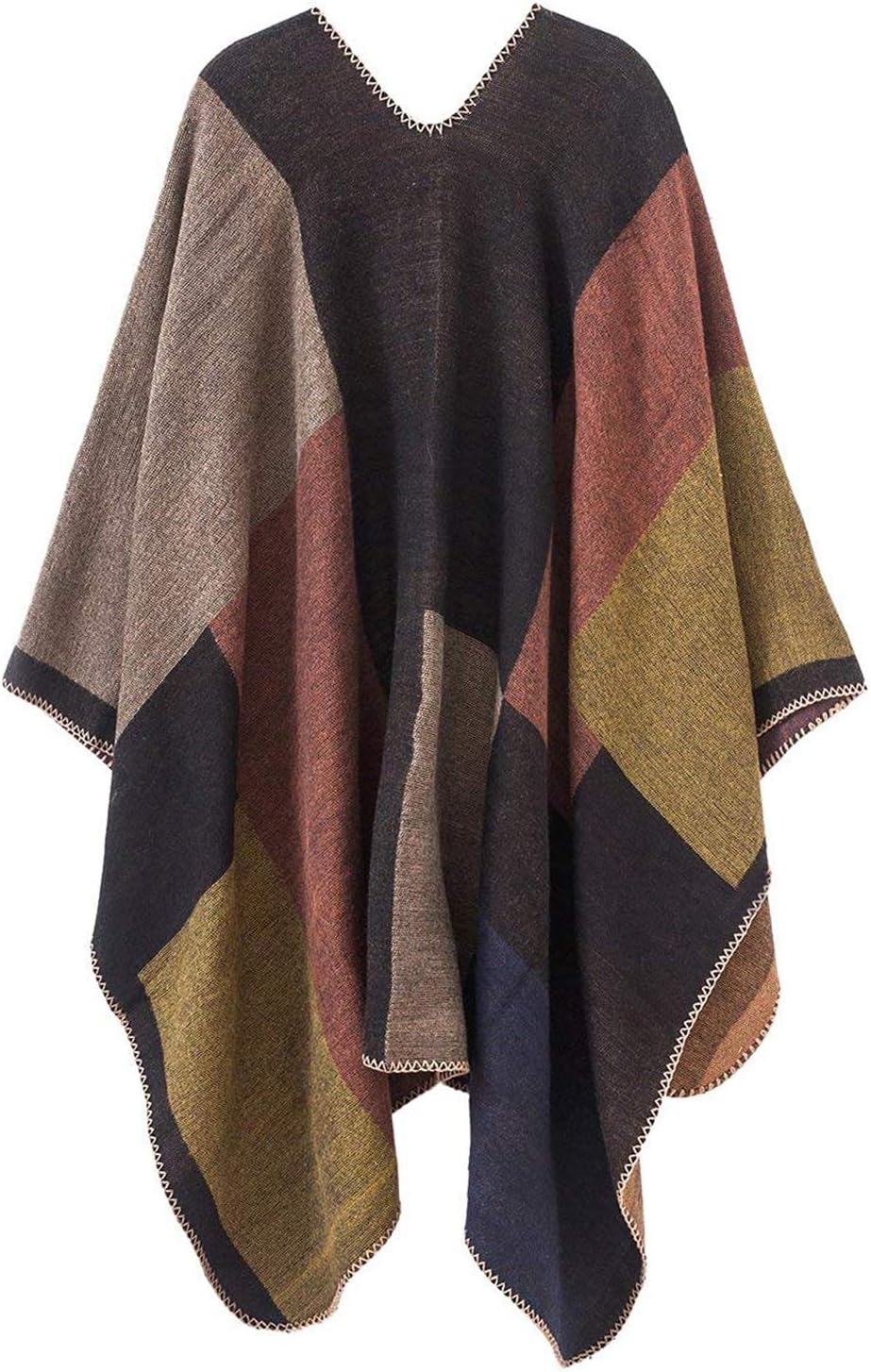 Lncropo Women's Shawls Wraps Winter Open Front Poncho Cape Oversized Cardigan Sweater - Image 4