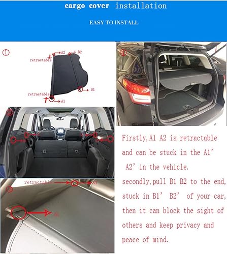 Miniatura 3 de Cubierta de carga para Ford Escape 13-19 Cubierta de carga Negro Tronco Blindaje Sombra