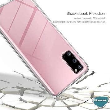 Microsonic Samsung Galaxy S20 için Kılıf 6 tarafı tam full koruma 360 Clear Soft Şeffaf [Galaxy S20 ile Uyumlu Kılıf - Şeffaf]