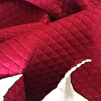 Algopix Similar Product 17 - luvfabrics Red Suede Quilted Auto