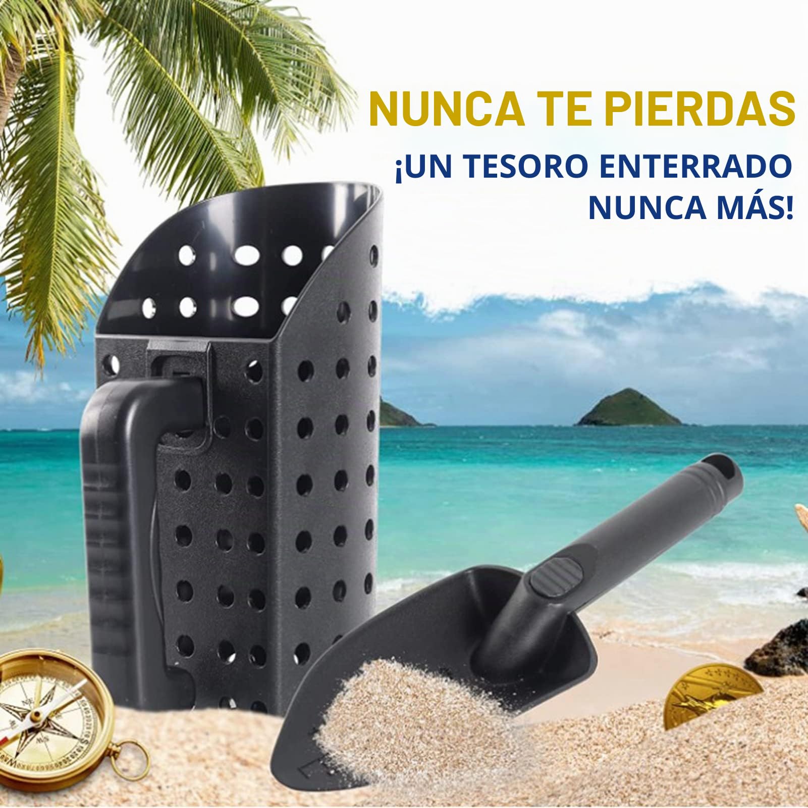 Juego de Pala de con Detector de Metales, Pala de para Detecci¨®n de Metales y Excavaci¨®n de Agujeros Poco Profundos con Palas ¨®micas y Palas de con