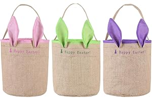 Faylapa Easter Basket Bags - Fun Canvas Tote Bags with Bunny Ears...