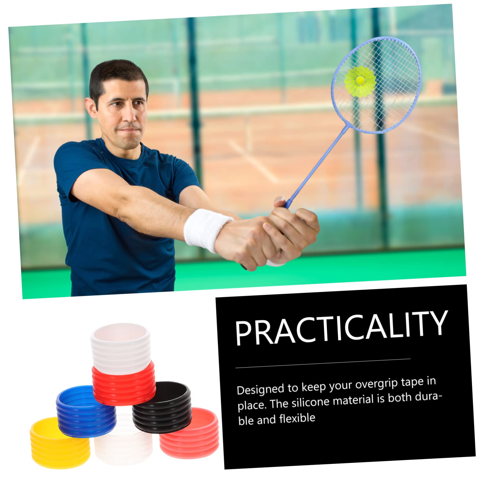 TOYANDONA Bandas De Agarre Antideslizantes para Raquetas De Tenis Y Bádminton De Profesional Colores Agarre Mejorado Y Protección Adicional