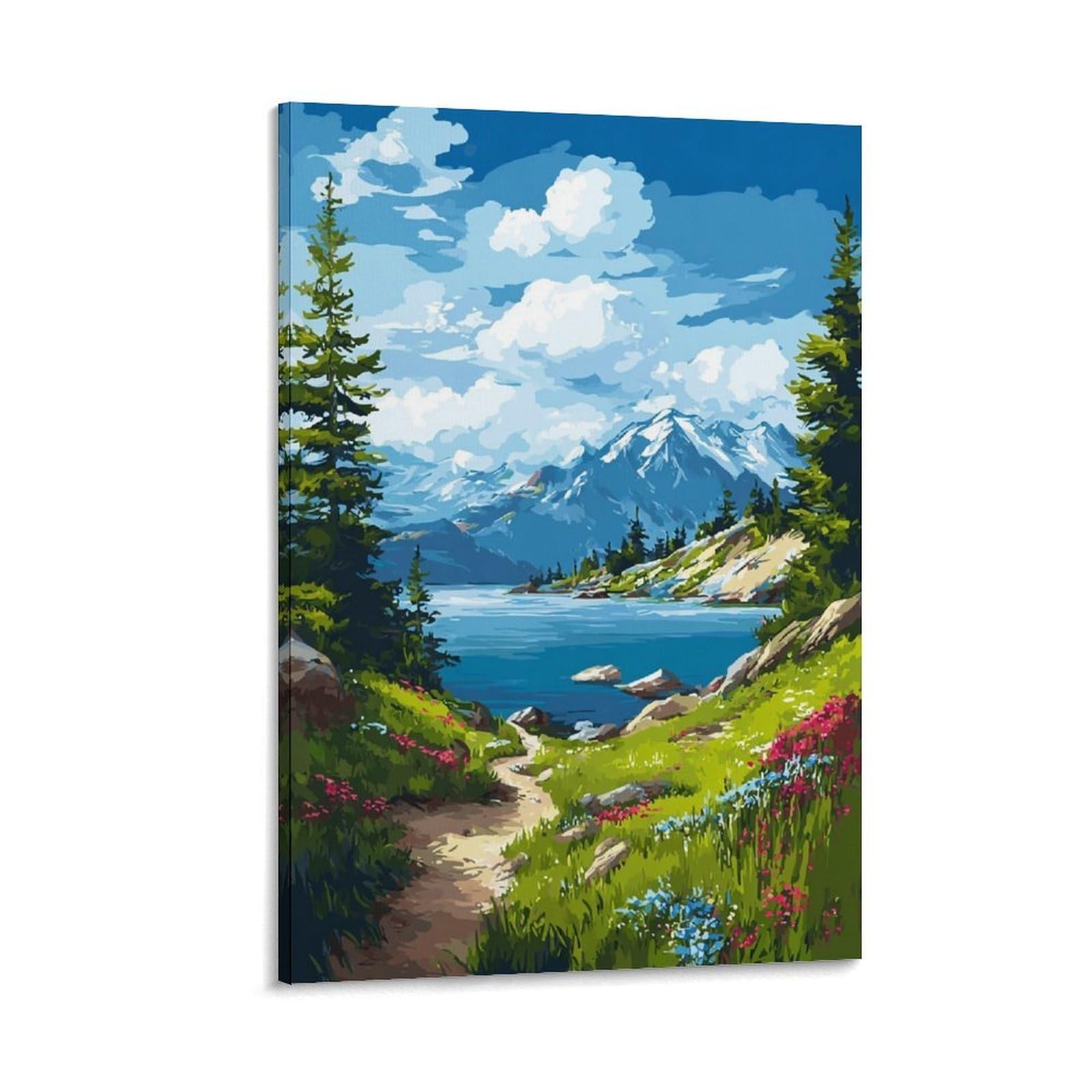 Kachemak Bay Posters 24x36inch(60x90cm) Vintage Watercolor Canvas Art