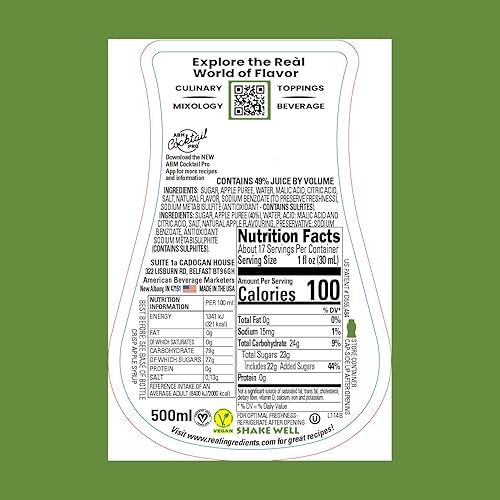 Miniatura 2 de Crisp Apple Reàl - Jarabe con infusión de puré de manzana, botella exprimible de 16.9 onzas líquidas (paquete de 3)